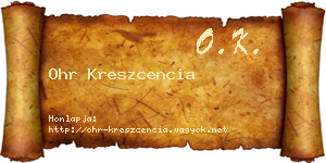 Ohr Kreszcencia névjegykártya